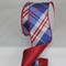 The Ribbon People Blue and Red Couture Plaid Metallic Wired Craft Ribbon 3" x 10 Yards